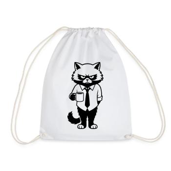 Miesgelaunter Büro Kater mit Kaffee - Sac de sport léger - blanc - Devant