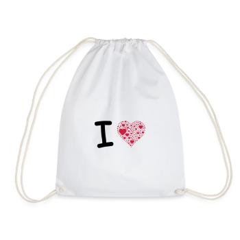 I love - Drawstring Bag - white - Front