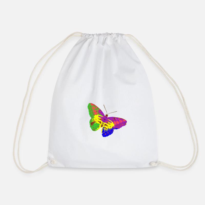 Regenbogen-Schmetterling - Turnbeutel - Weiß