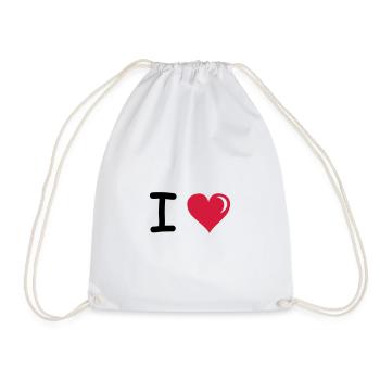 i love - Drawstring Bag - white - Front