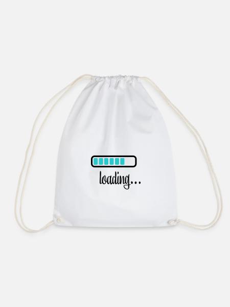 Battery Battery loading - Drawstring Bag - white