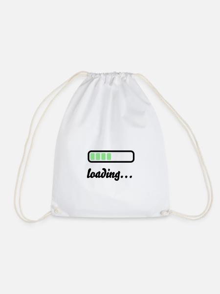 Battery Battery loading - Drawstring Bag - white