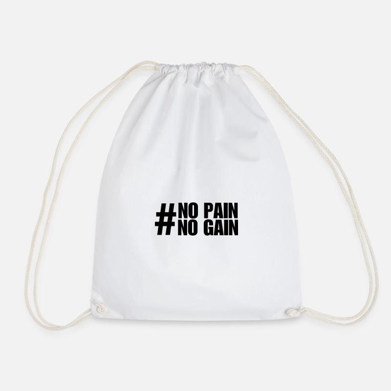 #NO BREAD / NO GAIN - Drawstring Bag - white