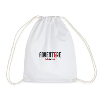 "Adventure awaits" Sprüche, Geschenk - Turnbeutel - Weiß - Vorne