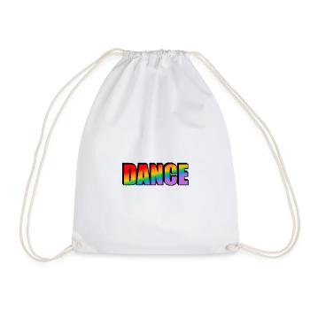 Dance rainbow text LGBTQ pride - Drawstring Bag - white - Front