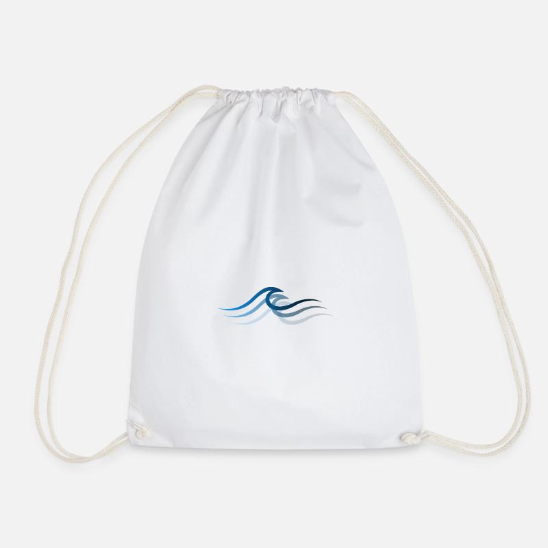 Wave wave Surfing Water Rat Surfer - Drawstring Bag - white