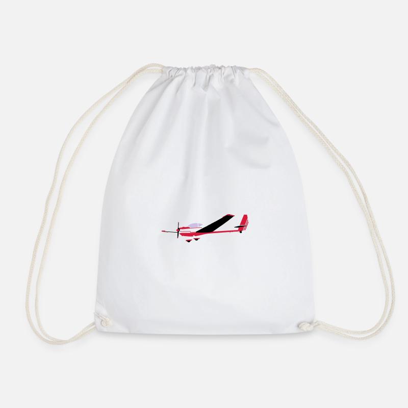 falke motor glider Mose TMG Aircraft Pilot Pilot Pilot - Drawstring Bag - white