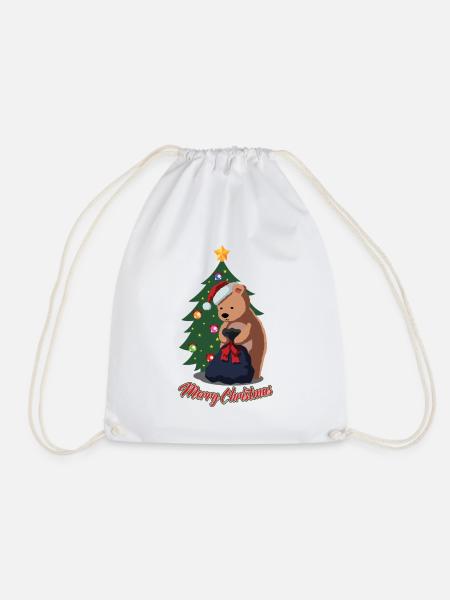 Weihnachten Eisbär - Lustige Weihnachten Süßes Tiergeschenk - Turnbeutel - Weiß