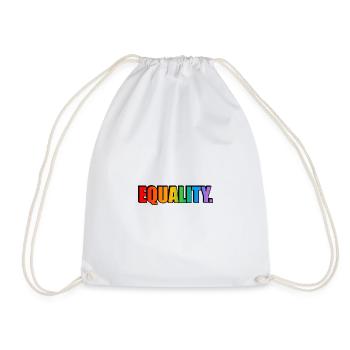 GLEICHBERECHTIGUNG - Regenbogentext - LGBT Pride Monat - Turnbeutel - Weiß - Vorne