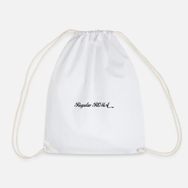 Regular Roma - Black lettering - Drawstring Bag - white