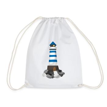 LIGHTHOUSE BEACON LEADING STAR WAYPOINT GIFT - Drawstring Bag - white - Front