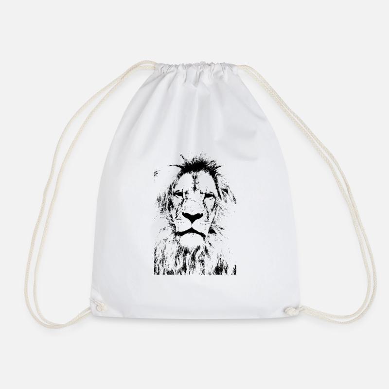 Lion - Drawstring Bag - white