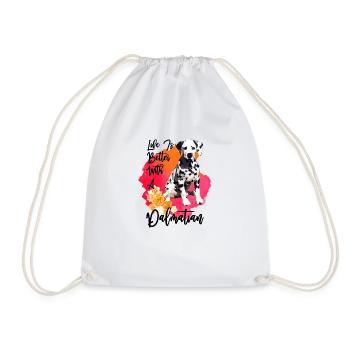 Life Is Better With A Dalmatian - Drawstring Bag - white - Front