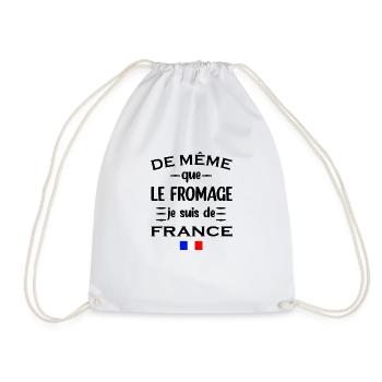 De même que le fromage je suis de france t-shirt - Sac de sport léger - blanc - Devant