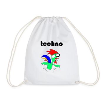 techno henne - Turnbeutel - Weiß - Vorne
