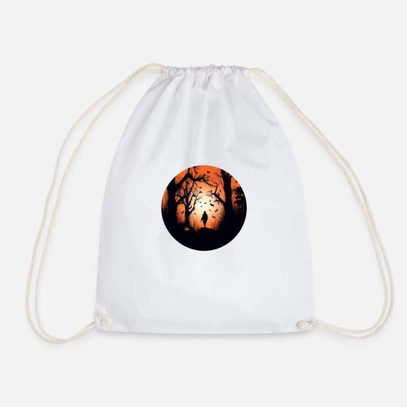 Halloween forest walk - Drawstring Bag - white