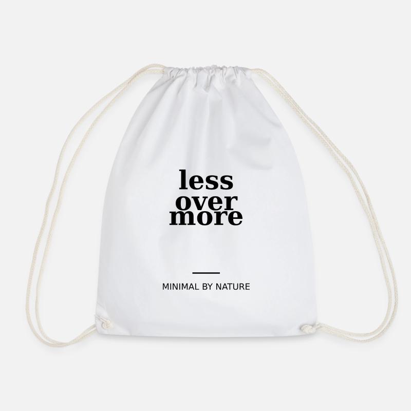Less Over More - Drawstring Bag - white