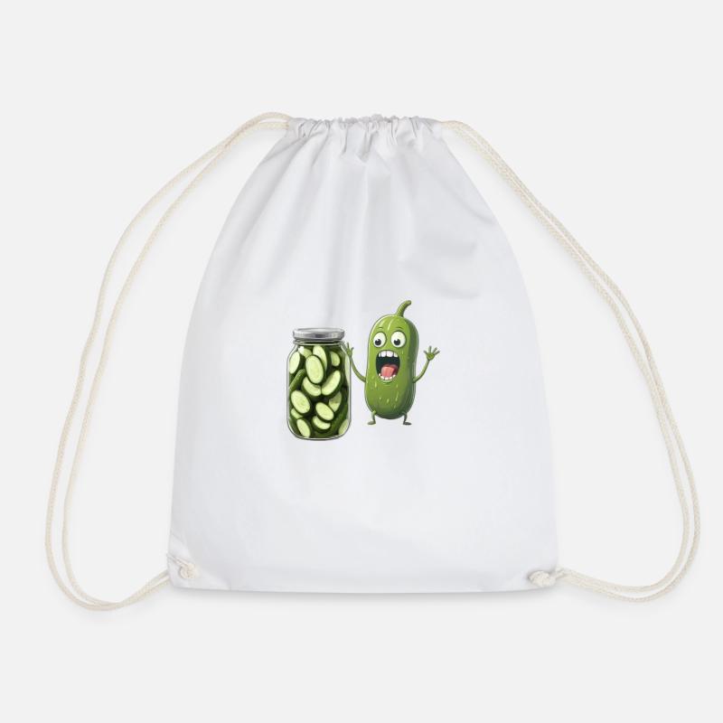 Cornichon réagissant à un pot de cornichons - Amateurs de cornichons - Sac de sport léger - blanc