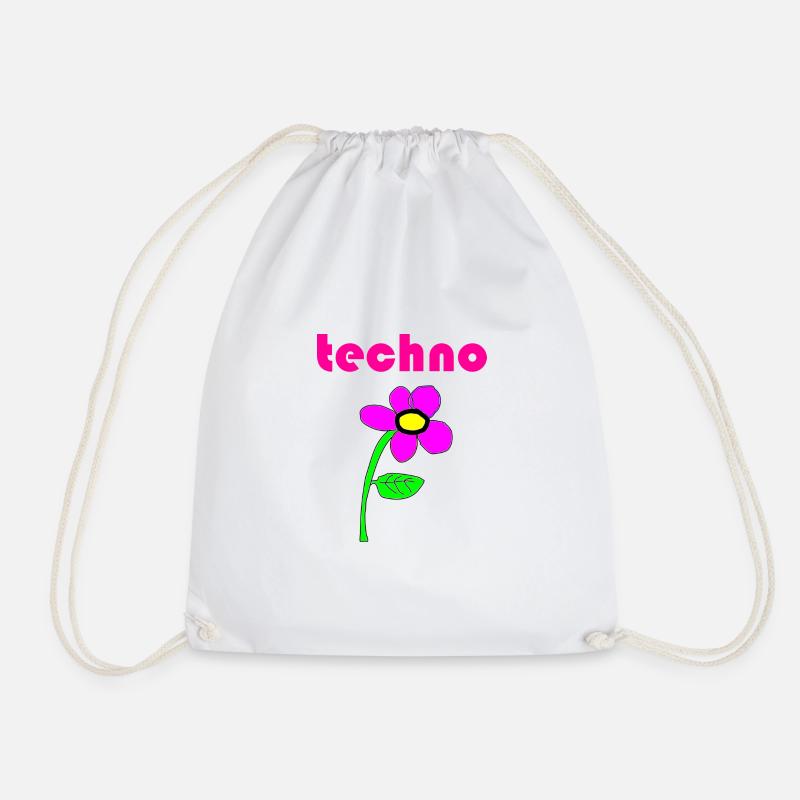 techno blume - Turnbeutel - Weiß