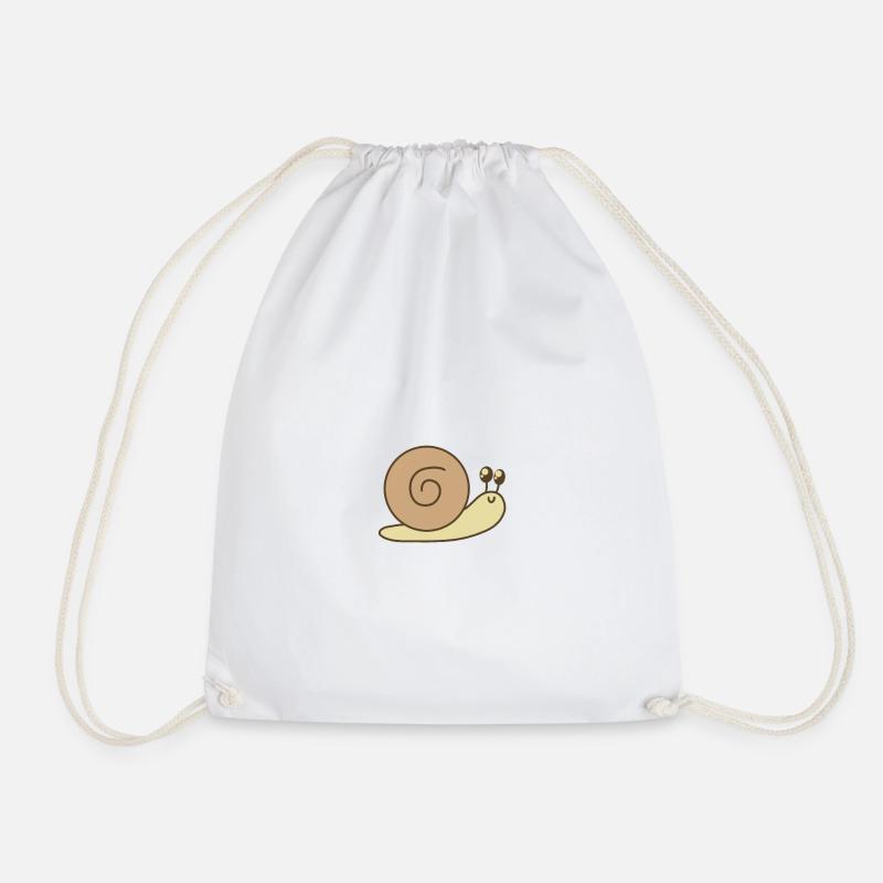 Snail - Drawstring Bag - white