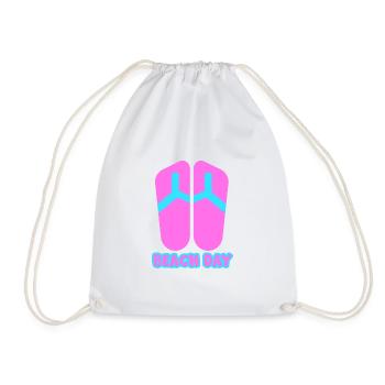 Beach Day Flip Flop in rosa/blau - Turnbeutel - Weiß - Vorne