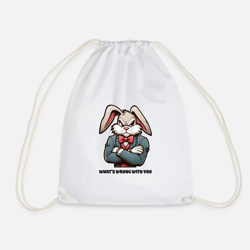 What ́s wrong with you - Drawstring Bag - white