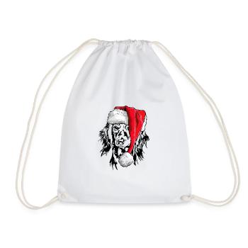 Santa Longhair Dachshund Christmas Dogs Wilsigns - Drawstring Bag - white - Front