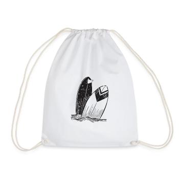 Surf boards - Drawstring Bag - white - Front