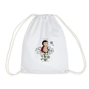 Marienkaefer on flower - Drawstring Bag - white - Front