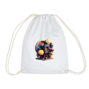 .3D - Drawstring Bag - white - Front