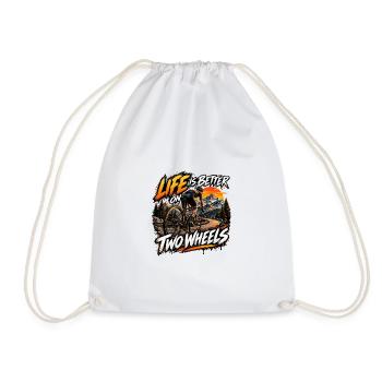 Das Leben auf zwei Rädern ist besser – Radfahren - Turnbeutel - Weiß - Vorne