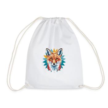 Fox - Illustration - Drawstring Bag - white - Front