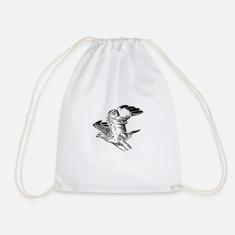 Peregrine Falcon - Kestrel - Falcon in Flight - Drawstring Bag - white