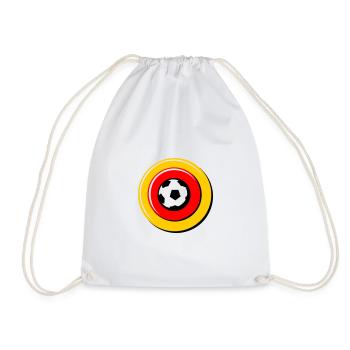 Deutschland Fan Fussball Roundel - Turnbeutel - Weiß - Vorne
