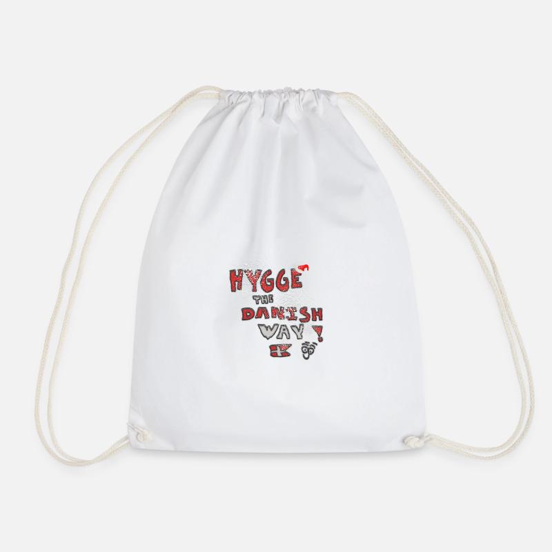 Hygge the Danish Way! - Drawstring Bag - white