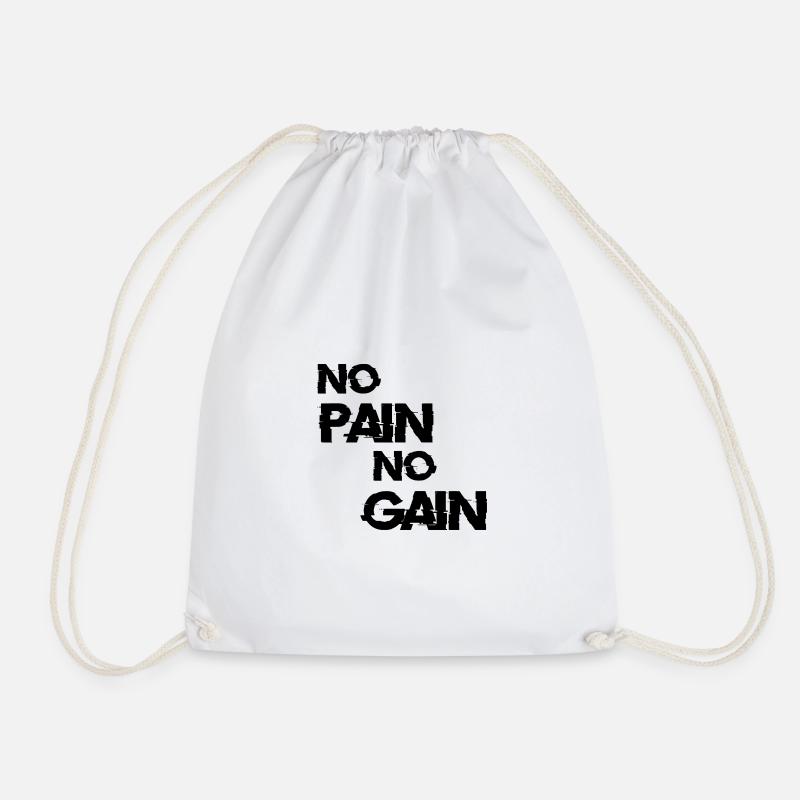 No Pain No Gain - Turnbeutel - Weiß