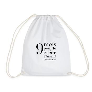 Femme enceinte grossesse bébé 9 mois - Sac de sport léger - blanc - Devant
