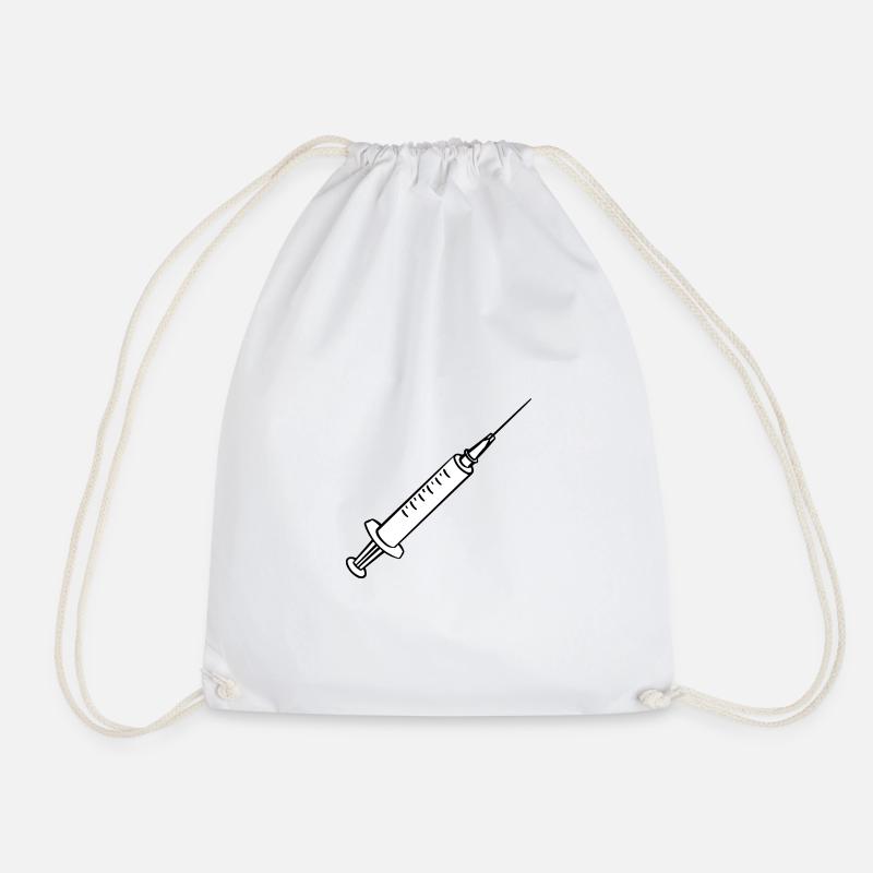 Syringe - Syringe - Drawstring Bag - white
