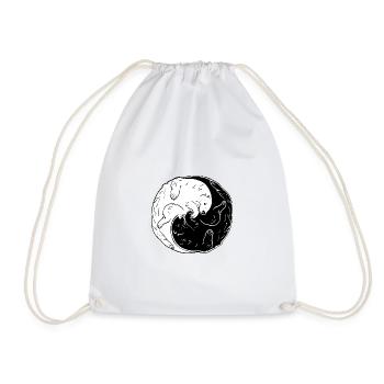 Otter ying yang symbol - Drawstring Bag - white - Front