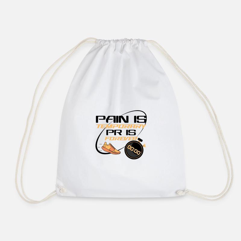 Pain is Temporary PR is Forever - Drawstring Bag - white