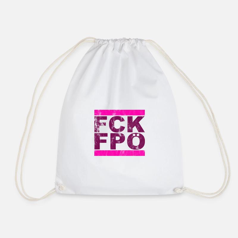 FCK FPÖ - Setting an example against the right - Drawstring Bag - white