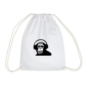 monkey smile - Drawstring Bag - white - Front
