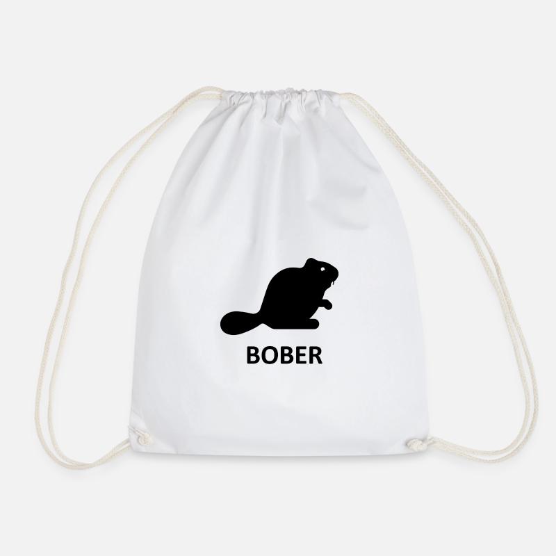 Bober Biber schwarz - Turnbeutel - Weiß
