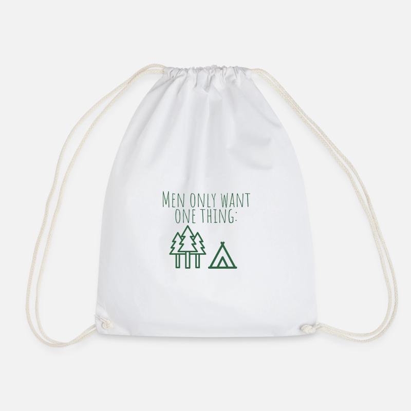 MowoT tent by the forest - Drawstring Bag - white