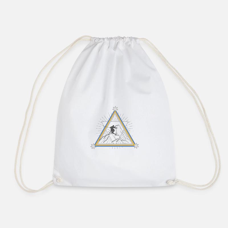 Ski - Drawstring Bag - white