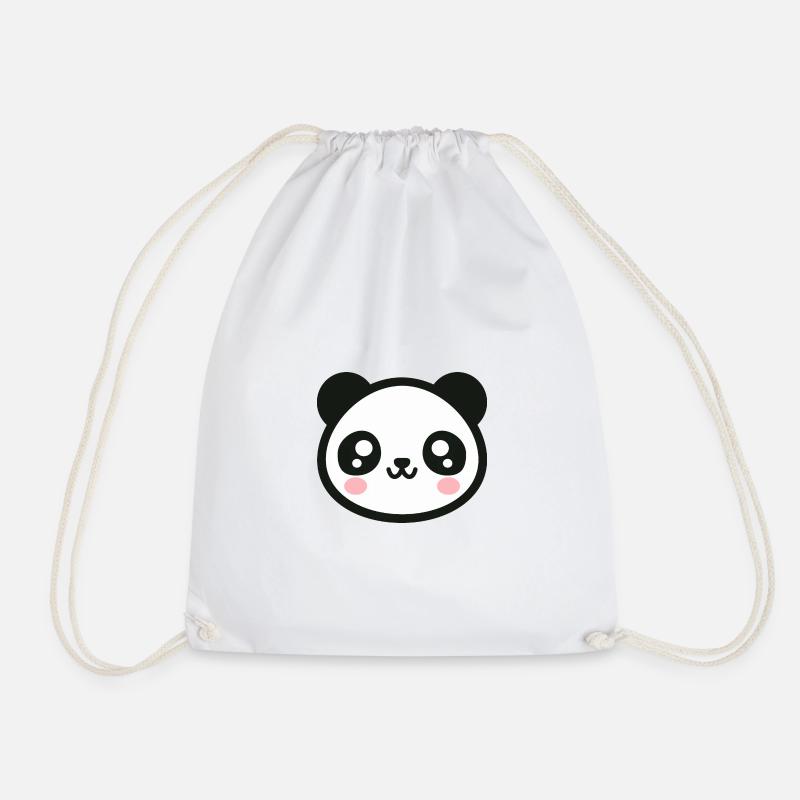 Liebevolles Chibi-Panda-Gesicht: Entzückend und niedlich - Turnbeutel - Weiß