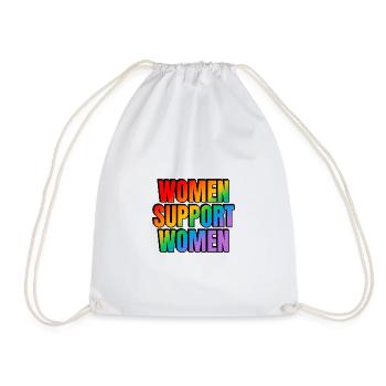 Women support women rainbow - Drawstring Bag - white - Front