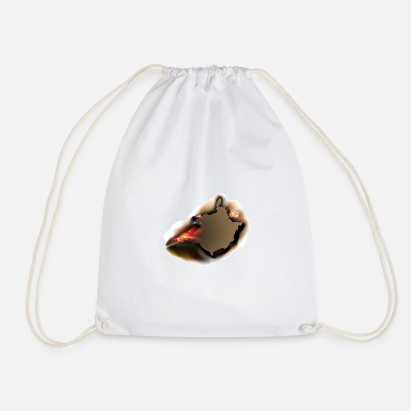 Fire hole - Drawstring Bag - white