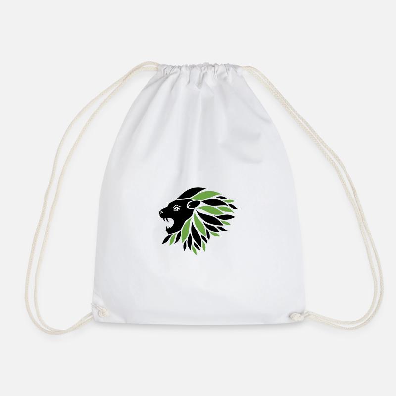 Lion - Drawstring Bag - white