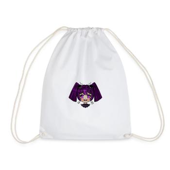 Chibi vampire with purple braids - Drawstring Bag - white - Front